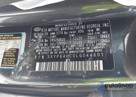 2020 Kia Telluride S из США, поврежденный, VIN 5XYP64HC0LG044601